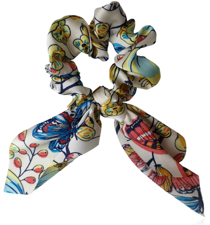 Gumka do włosów scrunchie z wiązaną kokardą Motylki