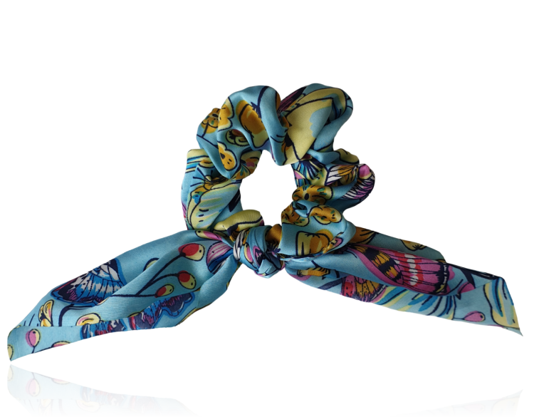 Gumka do włosów scrunchie z wiązaną kokardą Motylki