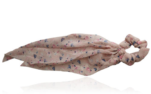 Gumka z apaszką kwiatowa pudrowy róż