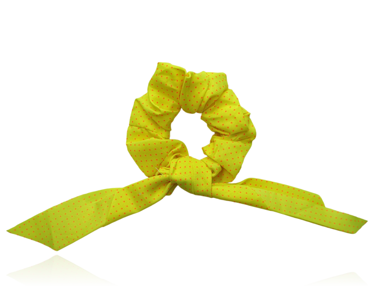 Gumka do włosów scrunchie z kokardką Neon Dots