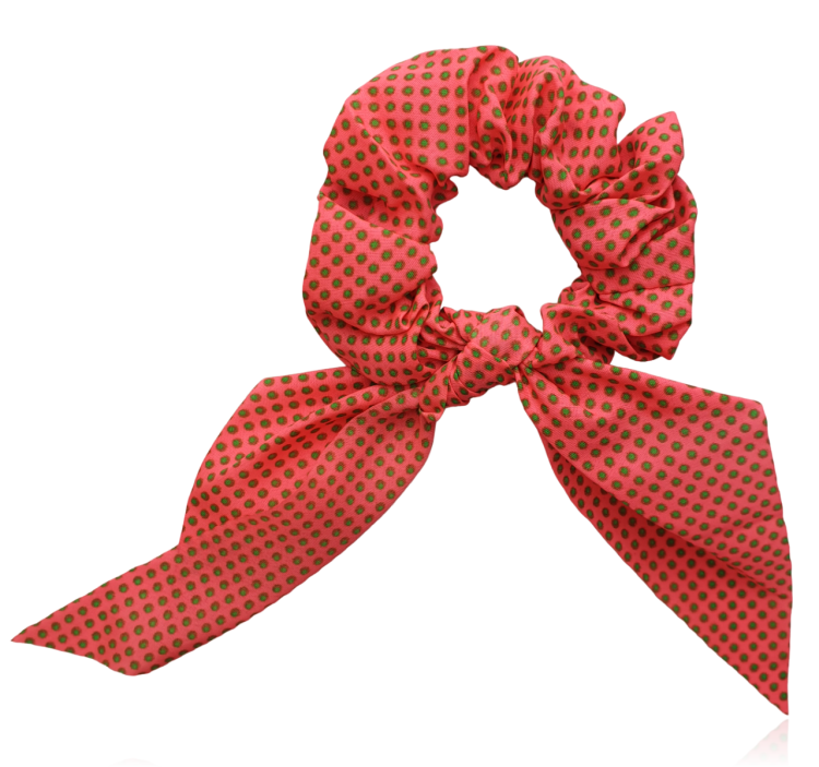 Gumka do włosów scrunchie z kokardką Neon Dots