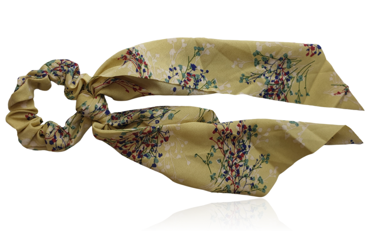 Gumka do włosów scrunchie z apaszką Botanical