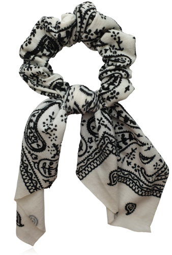 Gumka bandanka z kokardką biała