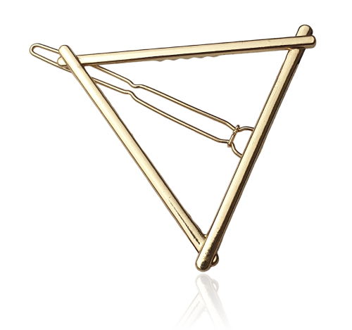 Spinka do włosów metalowa złota TRIANGLE