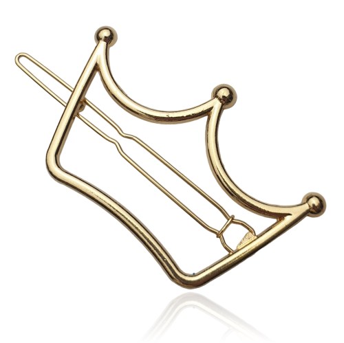 Spinka do włosów metalowa korona złota