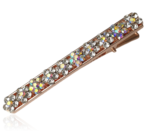 Spinka klips z cyrkoniami rosegold