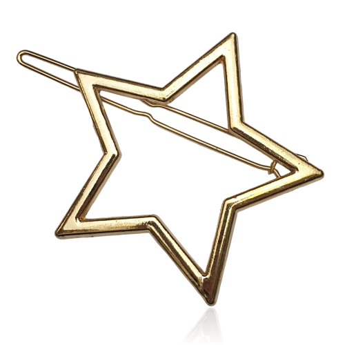 Spinka do włosów metalowa GWIAZDA złota