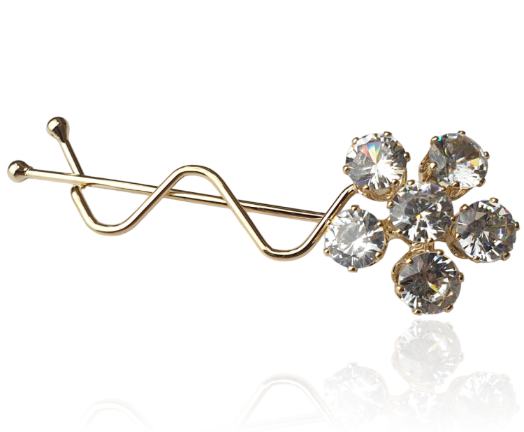 Wsuwka do włosów z cyrkoniowym kwiatem