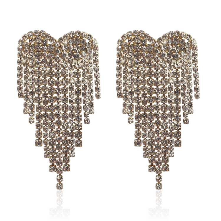 Kolczyki cyrkoniowe à la serduszka złote