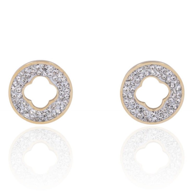 Kolczyki błyszczące okrągłe z wyciętym wzorkiem