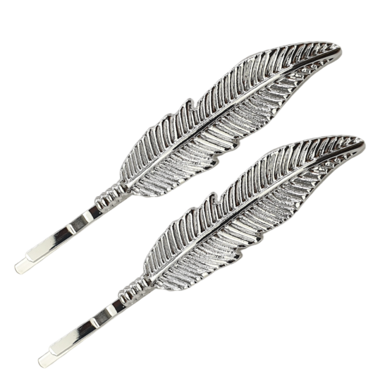 Komplet wsuwek metalowych z piórkiem