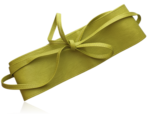 Szeroki damski pasek wiązany pistacjowy