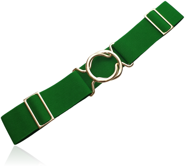 Pasek na gumie elastyczny z regulacją zielony