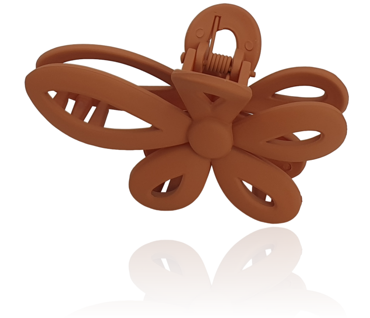 Szczęki spinka kwiat rudy brąz