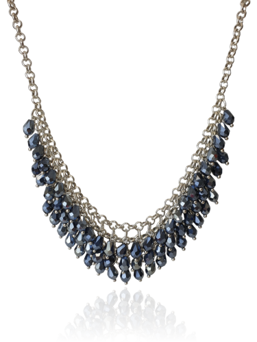 Naszyjnik z kryształkami fasetowanymi grafit