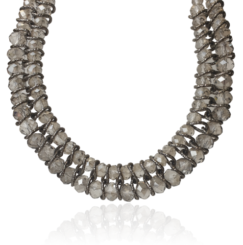 Naszyjnik kołnierzyk kolia z kryształków fasetowanych