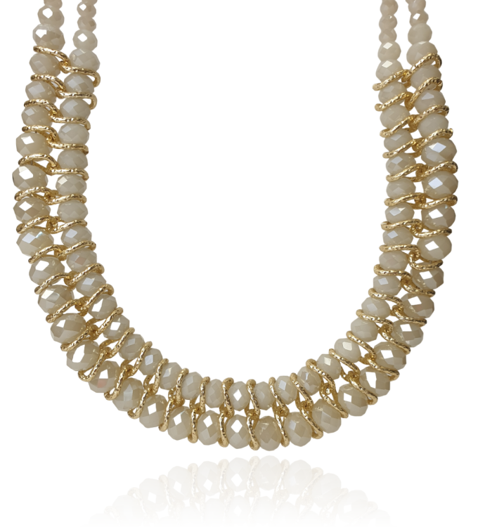 Naszyjnik kołnierzyk kolia z kryształków fasetowanych