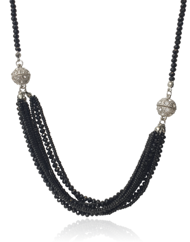 Naszyjnik z kryształków fasetowanych 2w1 czarny