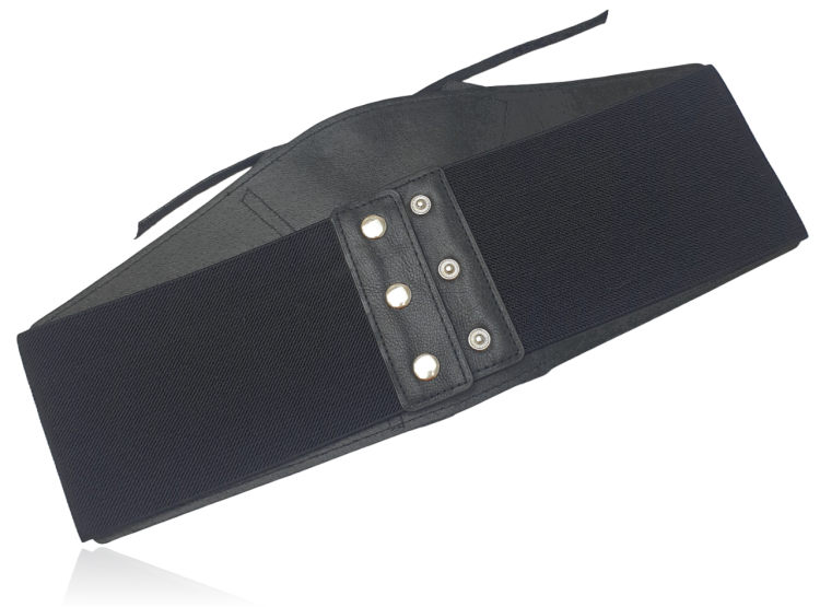 Pasek na gumie elastyczny gorsetowy czarny