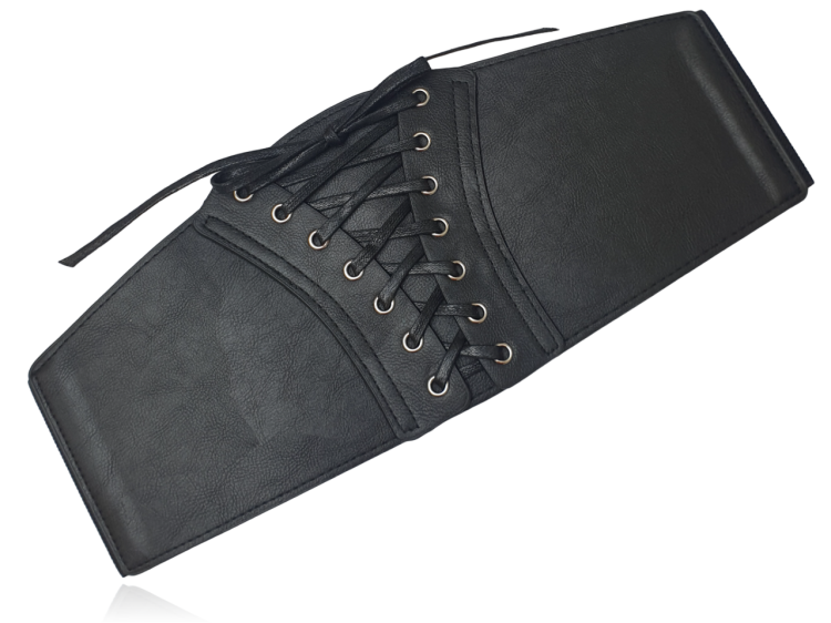 Pasek na gumie elastyczny gorsetowy czarny