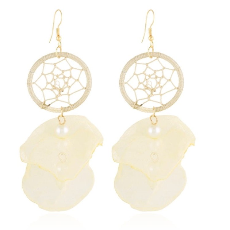 Kolczyki łapacze snów ecru