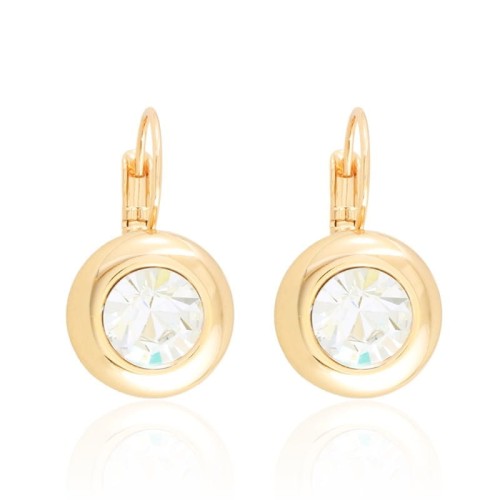 Kolczyki na angielskim zapięciu miedź pozłacana crystal