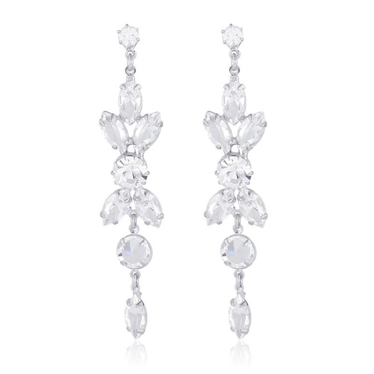 Kolczyki czeskie kryształy przezroczyste Strass