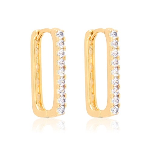 Kolczyki z kryształkami miedź pozłacana