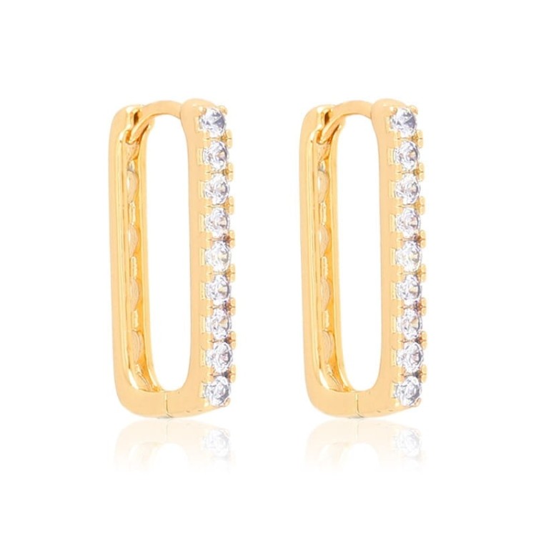 Kolczyki z kryształkami miedź pozłacana