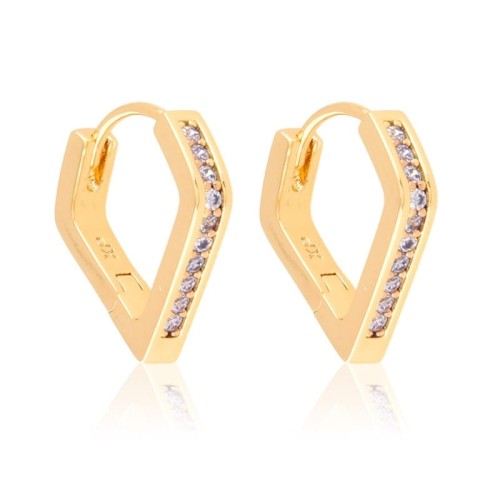 Kolczyki subtelne z kryształkami miedź pozłacana