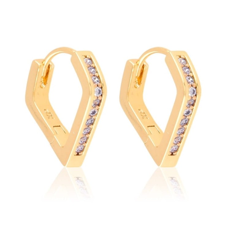 Kolczyki subtelne z kryształkami miedź pozłacana