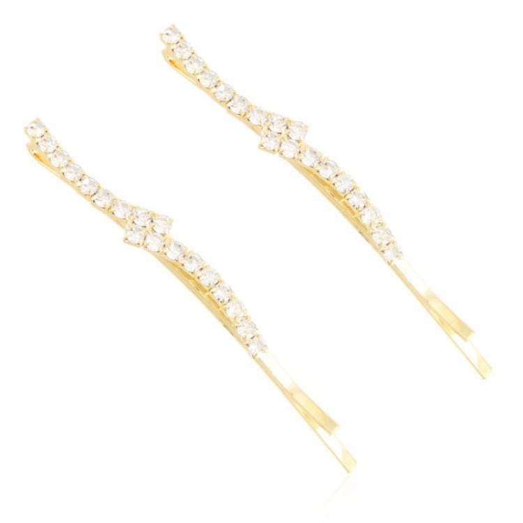 Komplet wsuwek cyrkoniowych kolor złoty