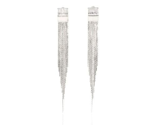 Kolczyki łańcuszki stopniowane srebrne