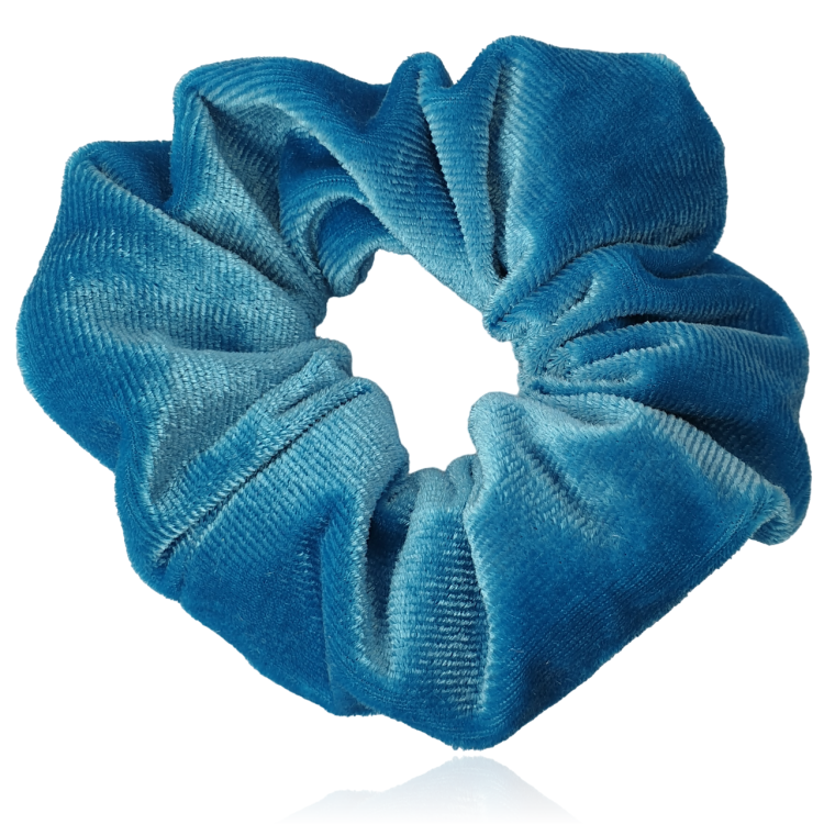 Gumka do włosów aksamitka błękit turkusowy