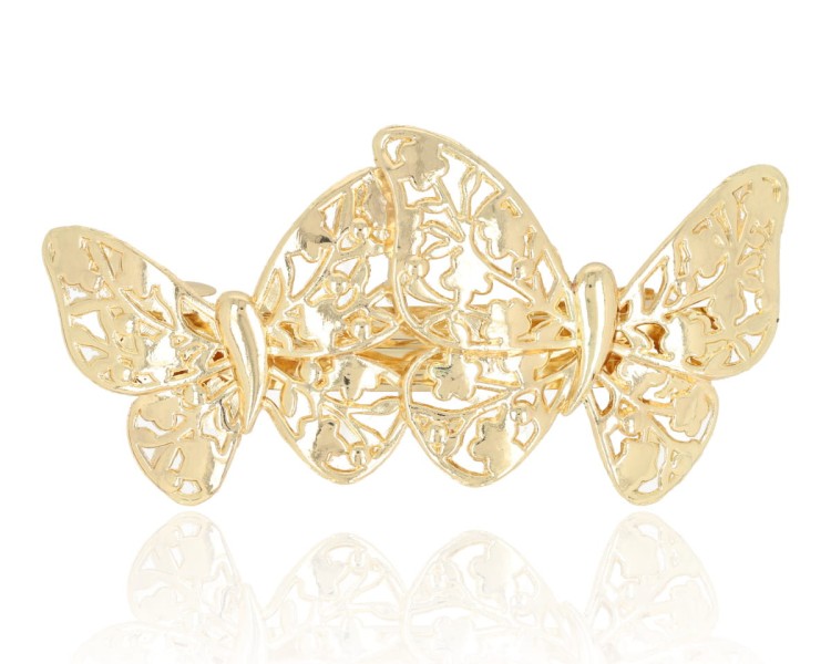 Spinka automatyczna metalowa motyle złoto