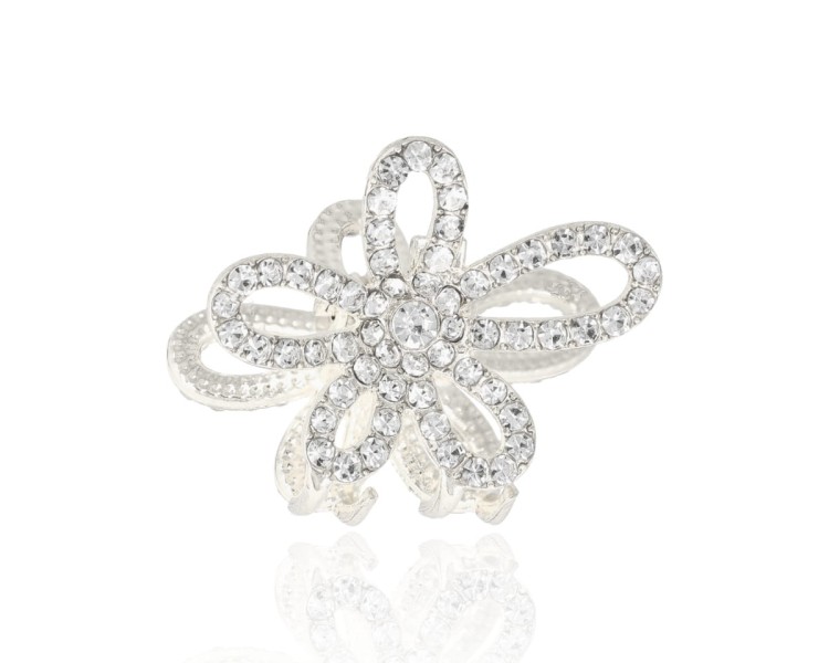 Spinka szczęka mała kwiatuszek cyrkonie srebro