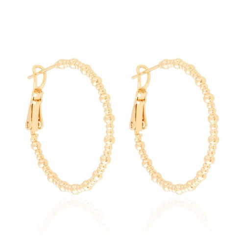 Kolczyki kuleczkowe kółka 3 cm miedź pozłacana