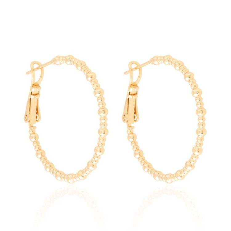 Kolczyki kuleczkowe kółka 3 cm miedź pozłacana