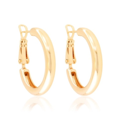 Kolczyki koła klasyczne 2,5 cm miedź pozłacana