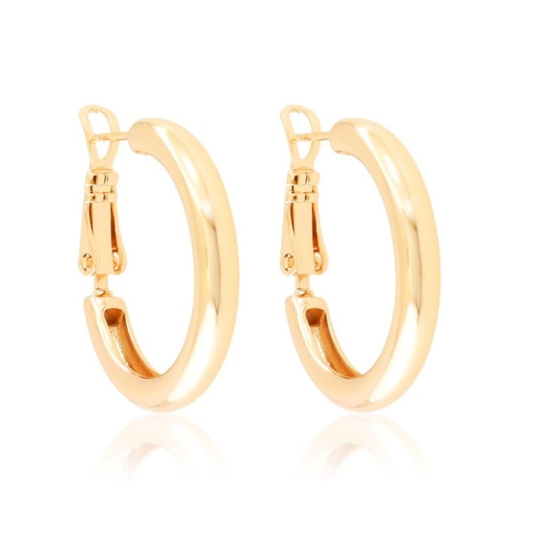 Kolczyki koła klasyczne 2,5 cm miedź pozłacana