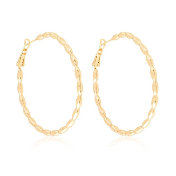 Kolczyki koła 4 cm struktura miedź pozłacana