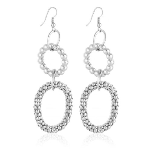 Kolczyki geometryczne metalowe srebrne