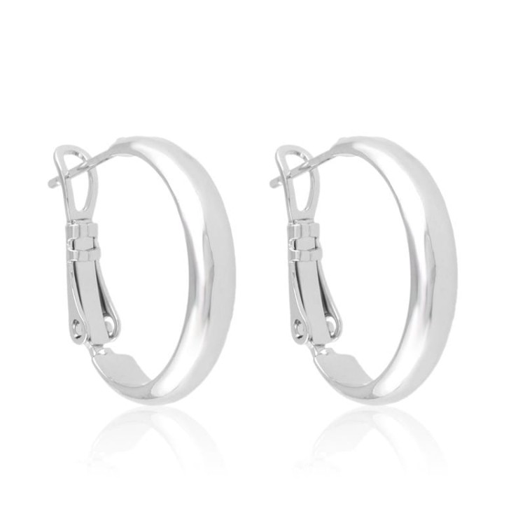 Kolczyki koła 2 cm srebrne struktura miedź rodowana