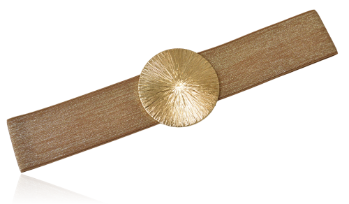 Pasek na gumie elastyczny ze złotą nitką i klamrą