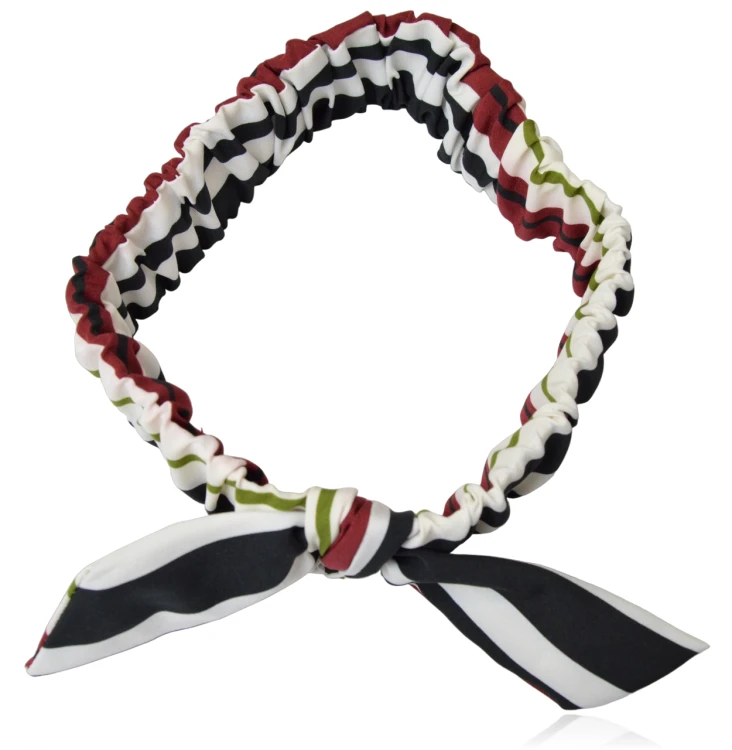 Opaska na gumce z kokardką Stripes
