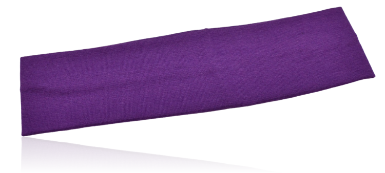 Opaska bawełniana z lycrą elastyczna wąska fioletowa