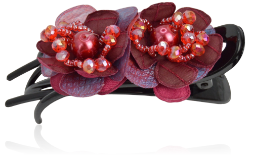 Spinka do włosów szczęka z materiałowymi kwiatami