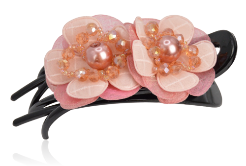 Spinka do włosów szczęka z materiałowymi kwiatami