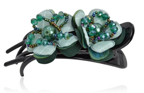 Spinka do włosów szczęka z materiałowymi kwiatami