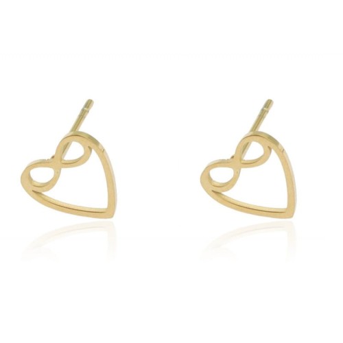 Kolczyki wkrętki serduszka z nieskończonością